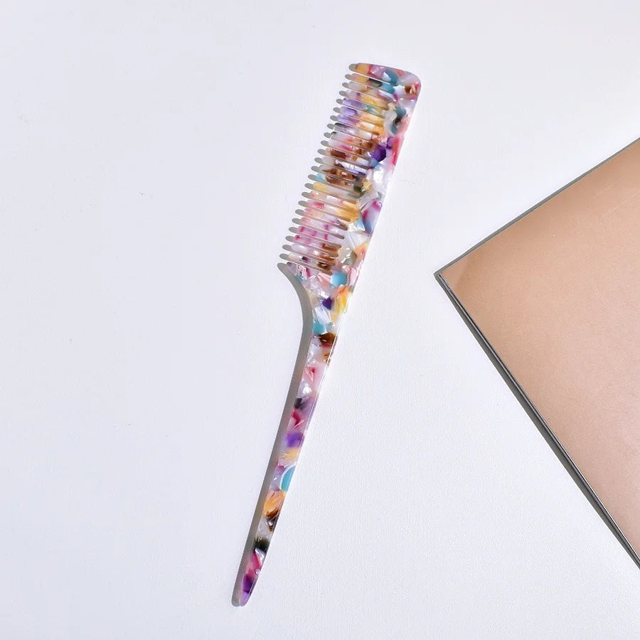 1PC multi-colored acetic acid portable tip tail comb for various hair lengths for travel and home use