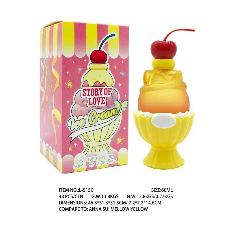 Sweet Women's Perfume 60ml Ice Cream  Long-lasting Fresh Vitality Floral Fragrance Eau De Toilette Charming Date Fragrance Spray