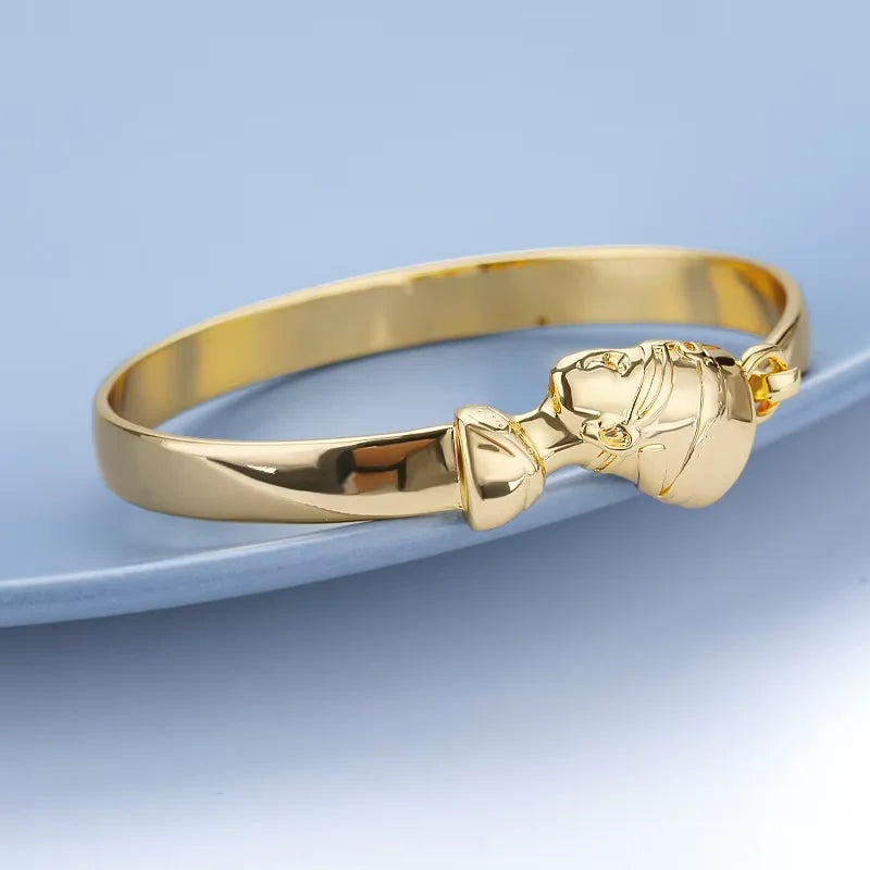 Stainless Steel Ankh Cross Bracelet For Women Men Gold Color Cross Cuff Bangles Vintage Egyptian Religion Jewelry Gifts