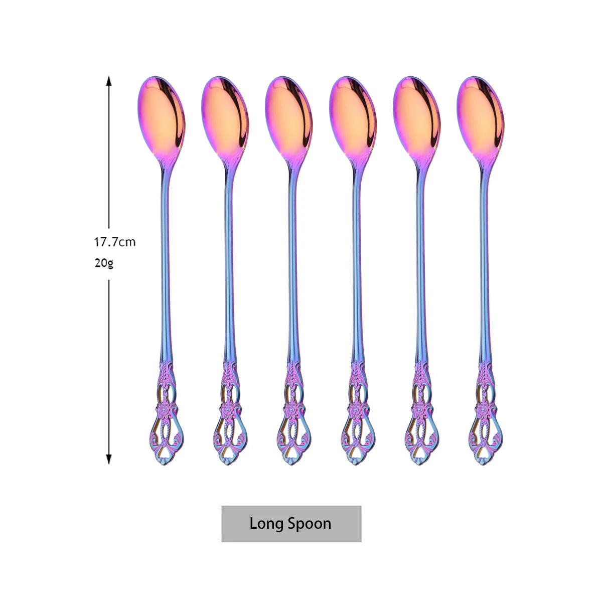 6/30Pcs Royal Colorful Dinnerware Set Knife Dessert Fork Spoon Cutlery Set Stainless Steel Silverware Kitchen Tableware Flatware