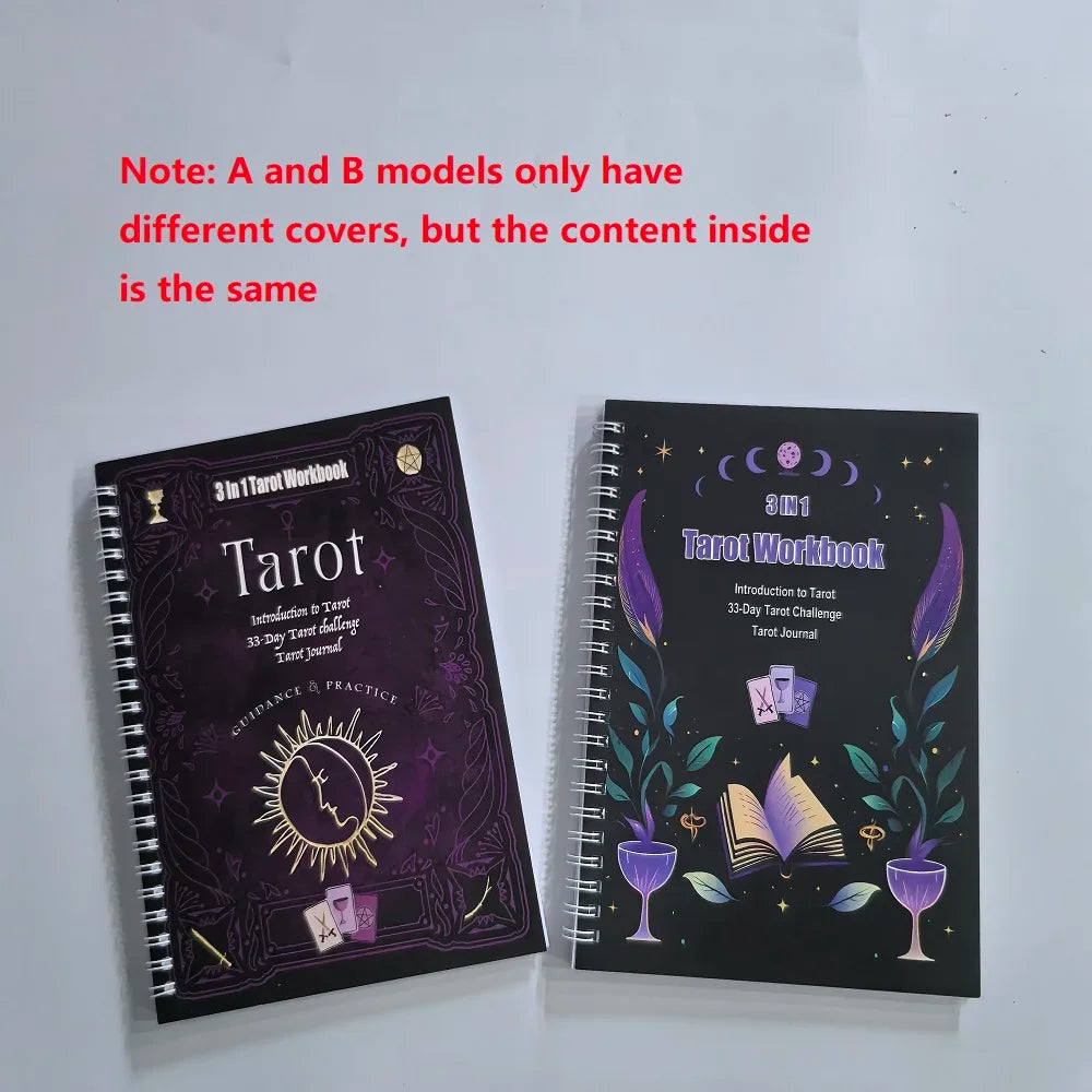 3-in-1 Guided Tarot Workbook For Beginners Introduction To tarot 33-day Tarot Challenge Journal English Book