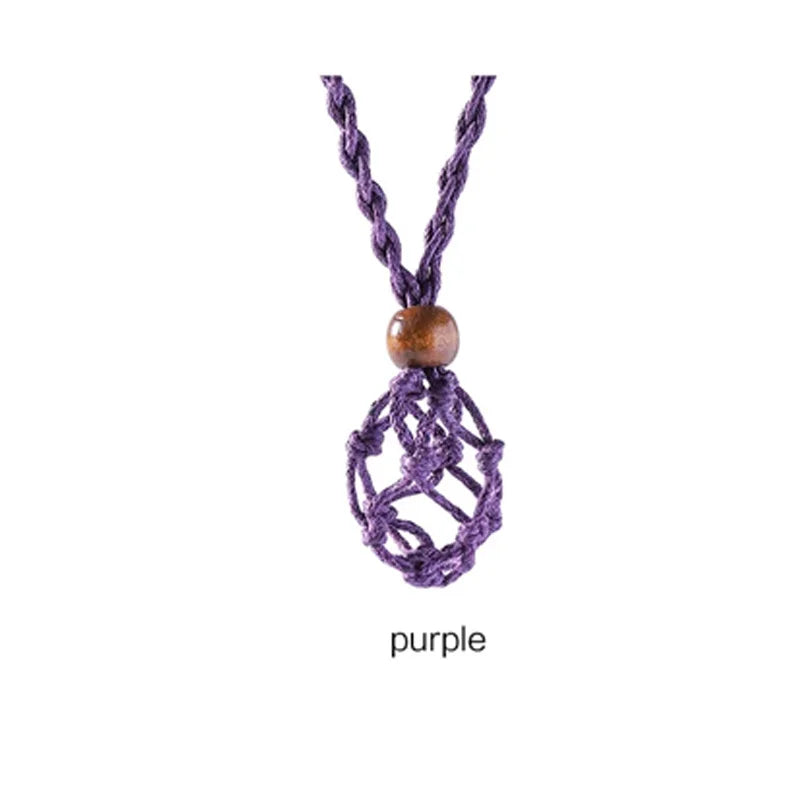 Lucky Stone Storage Rope Bag DIY Necklace Cord Empty Meditation Stone Holder Net Rope Ornament Cord Jewelry Making Accessories