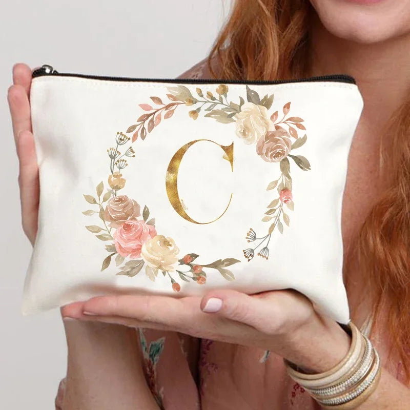 Garland Wedding Gift Bag Bridesmaid Maid of Honor Pouch Feminina Travel Organizer Lipstick Clutch Bachelorette Party Makeup Bag