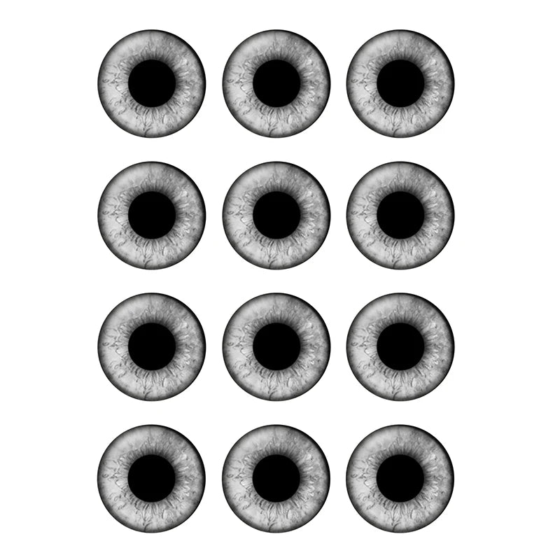 24pcs/bag 14mm Gray Tone Pupil Eyes Chips Suitable for Blythe Doll Glass Cabochons DIY Accessories Bulk Items Wholesale H222