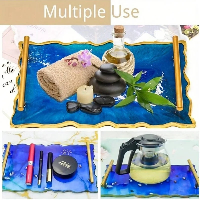 Epoxy Resin Casting Silicone Mold Cube+Straight Edge Cylinder DIY Craft Art Tray Storage Container Holiday Decoration