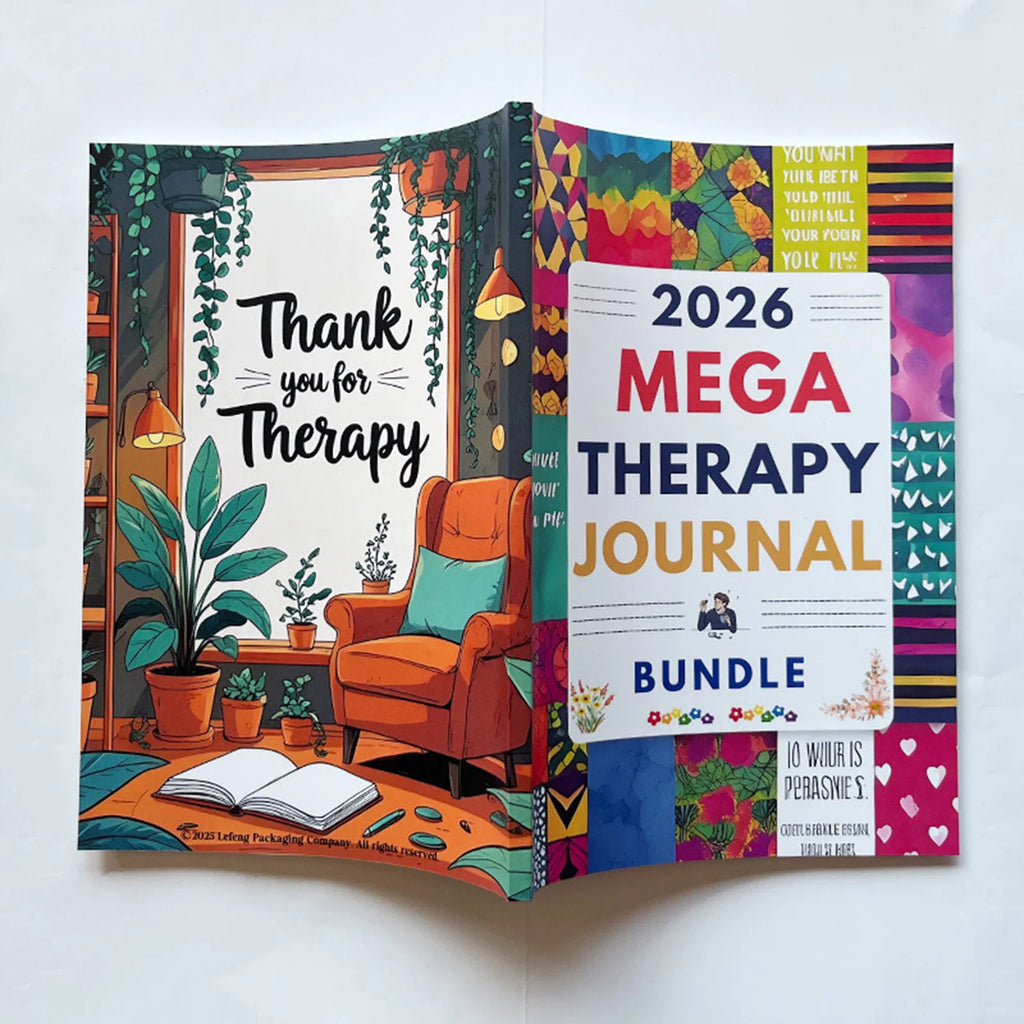 MEGA Therapy Journal Self Care Writing Tools with Guided Prompts Durable Cover for Mental Healing