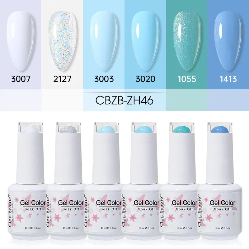 Clou Beaute 6/8pcs 15ml UV Nail Gel Colors Polish Set Summer Pretty Sugar Pink Red Neon Professional Nail Art Manicure Kit Gift