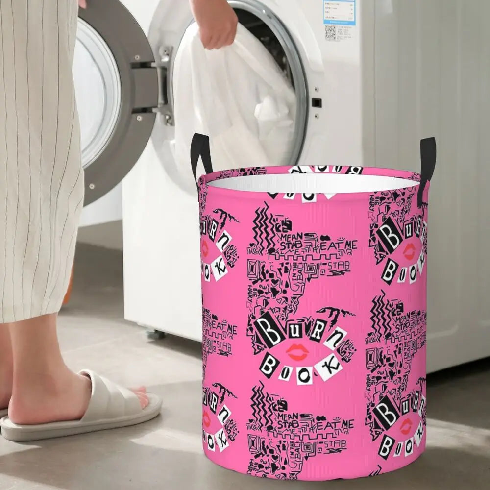 Burn Book Mean Girls Foldable Laundry Baskets Dirty Clothes Home Organizer Large Waterproof Hamper For Home Kids