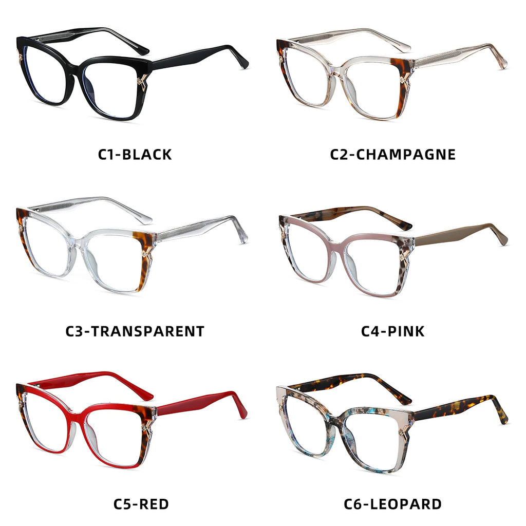 VICKY New Fashion Butterfly Square Frame Personalized Design Blue Light Reading Glasses Can Be Customized Prescription 87312