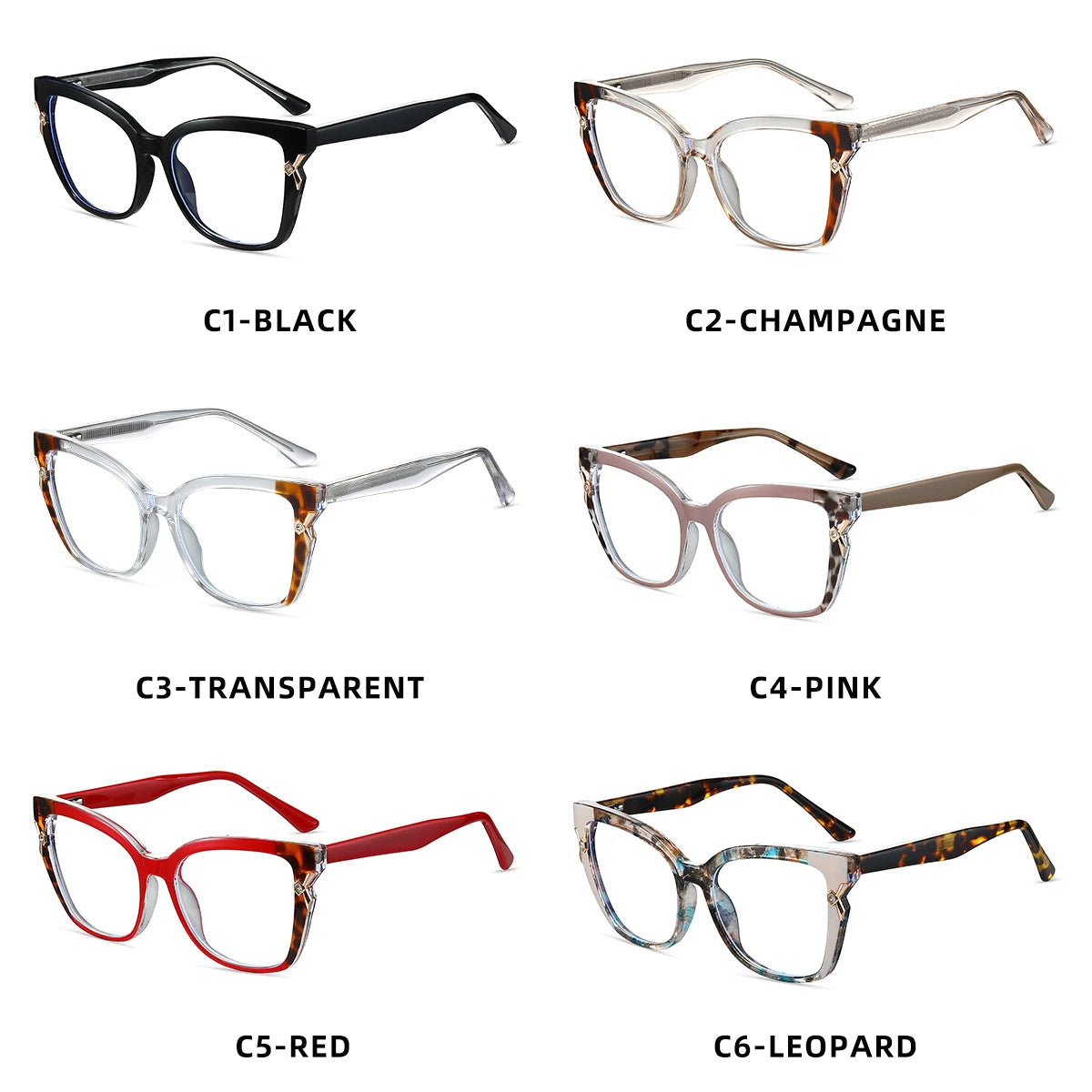 VICKY New Fashion Butterfly Square Frame Personalized Design Blue Light Reading Glasses Can Be Customized Prescription 87312
