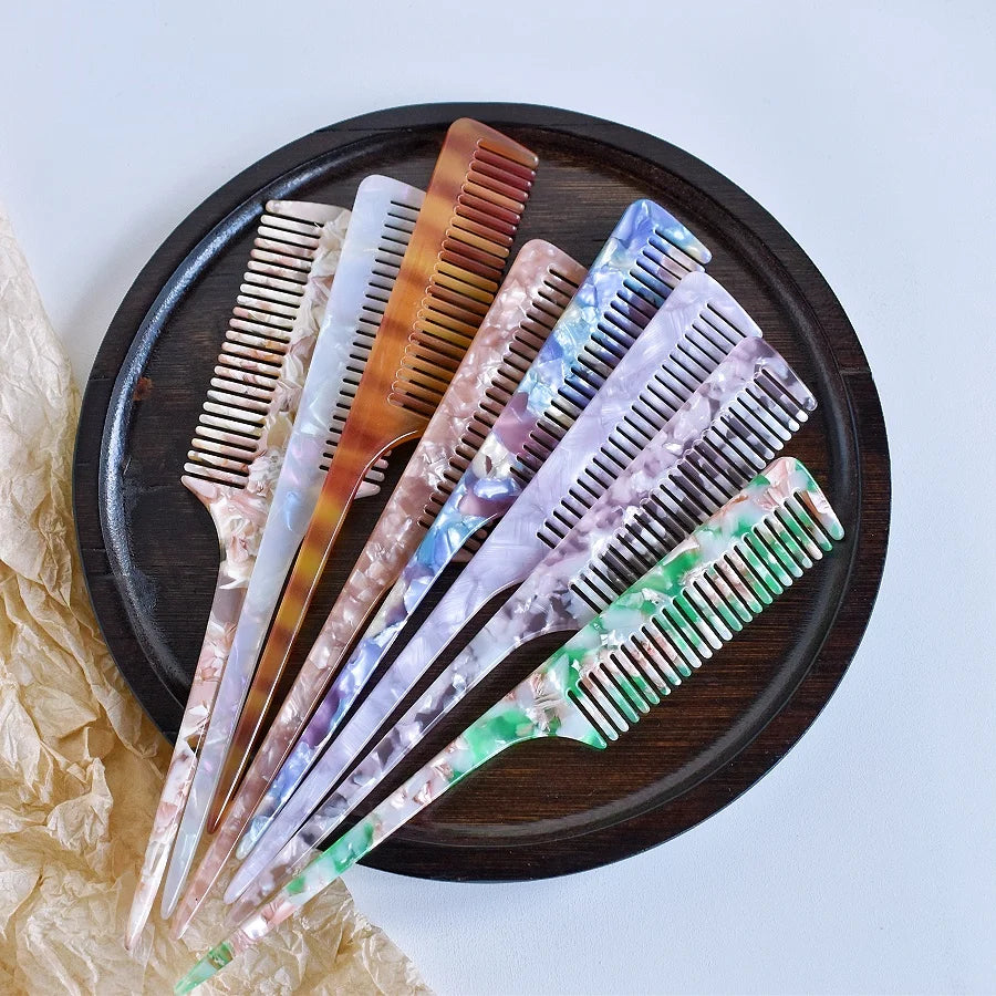 1PC multi-colored acetic acid portable tip tail comb for various hair lengths for travel and home use