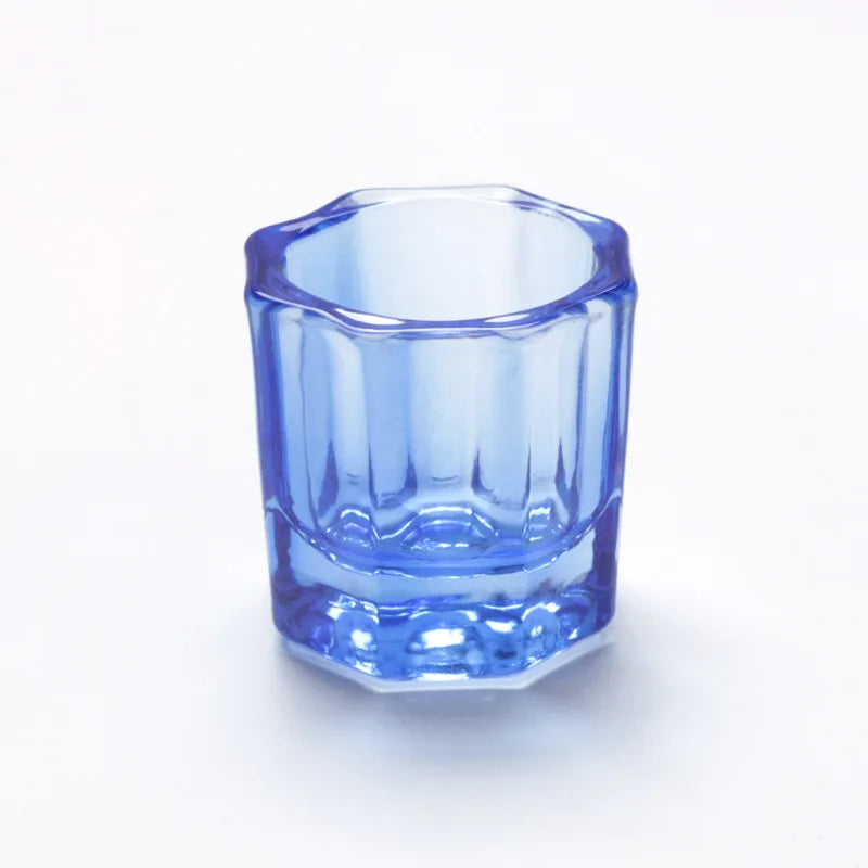 Colorful Crystal Glass Acrylic Powder Liquid Nail Cup Dish Lid Bowl with Cap Manicure Holder Equipment Nail Salon Manicure Tools