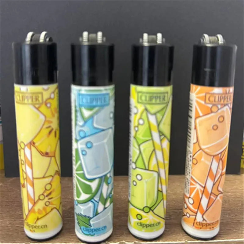 new 4pcs CLIPPER Lighter Retro Grinding Wheel Open Flame Lighter New Inflatable Lighter Cigarette Accessories Men's Small Gifts