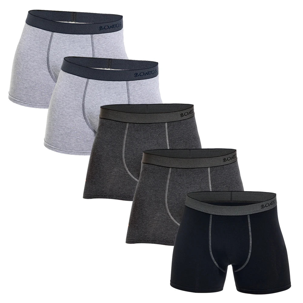 Men's Cotton Boxer Briefs Set (5-Pack)