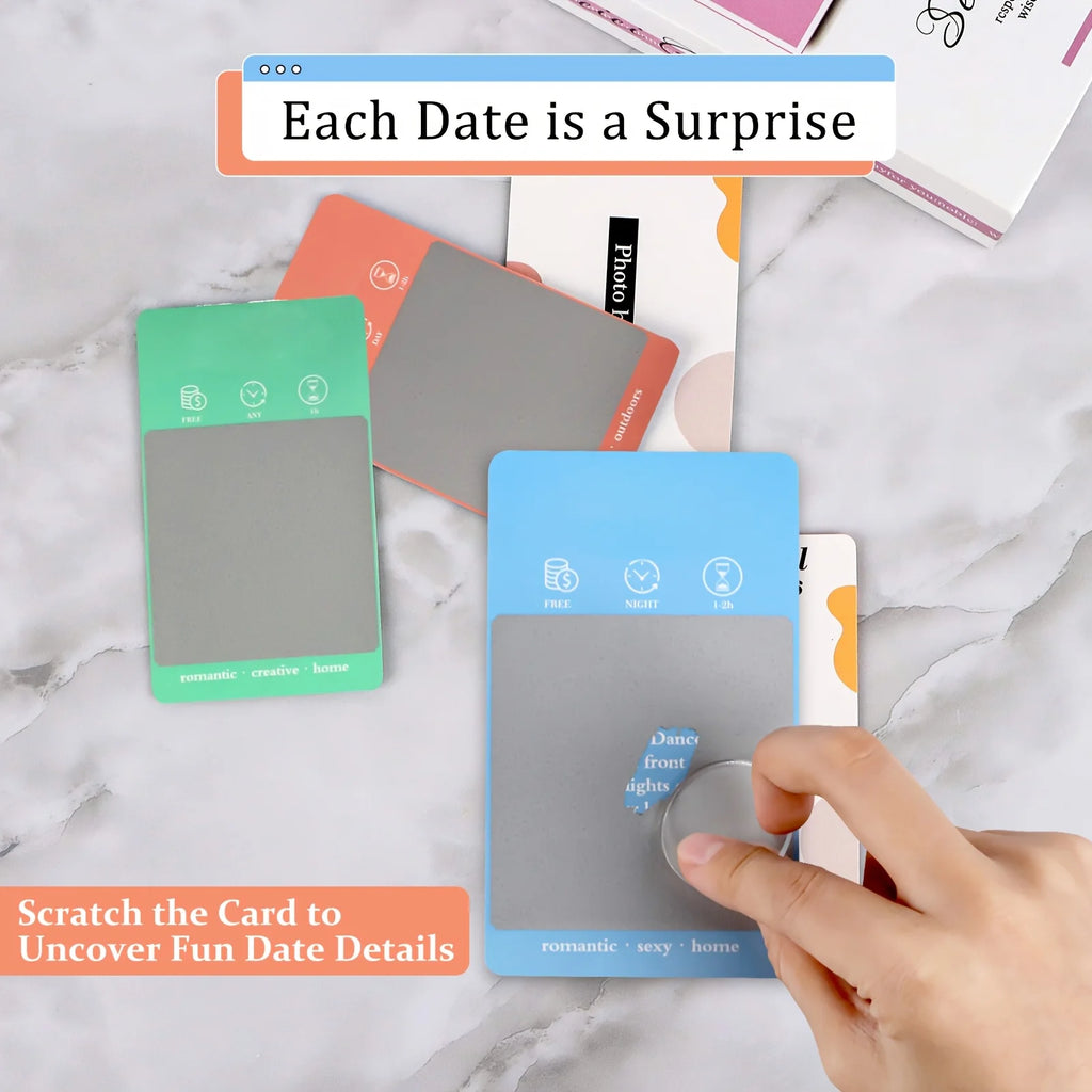 Couple Scratch-off Cards Game Birthday Gift Love Coupons Anniversary Gift for Her/Him Date Night Cards Valentine's Day