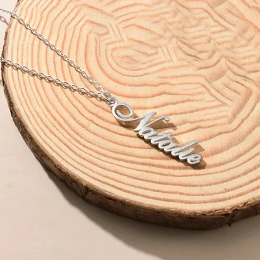 Custom name necklace Stainless Steel Personalized Privatecustom Gold Color Nameplate Pendant Choker For Women Special Gift