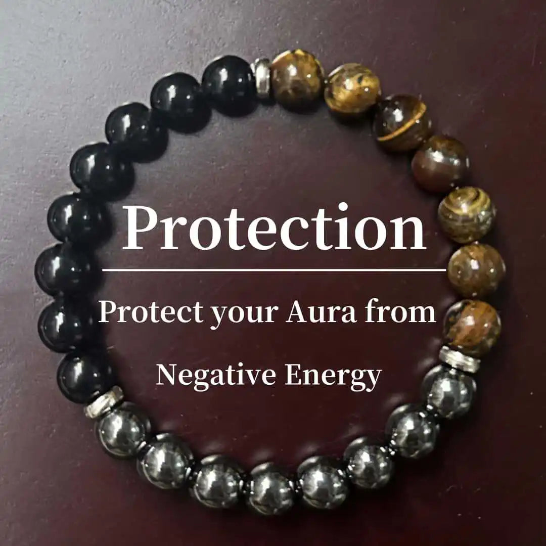 Stone Beads Bracelet Amethyst Tiger Eye Crystal Quartz Agate Gem Beads Bangles Women Reiki Healling Jewelry Gift Mens Bracelet
