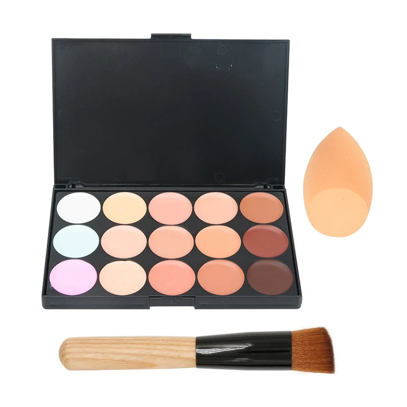 15-Color Concealer & Contour Palette — Professional Camouflage Cream Foundation