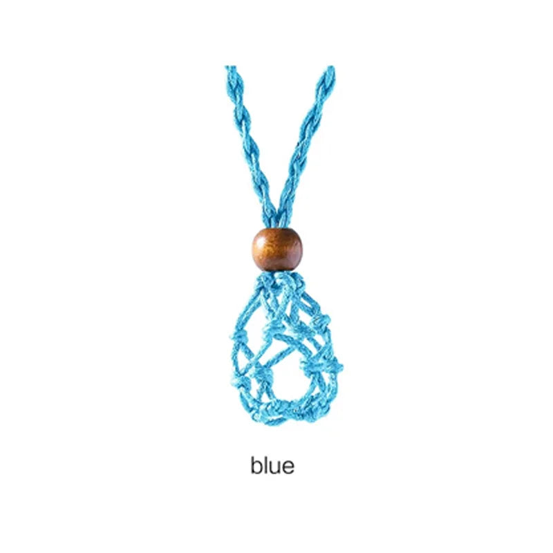 Lucky Stone Storage Rope Bag DIY Necklace Cord Empty Meditation Stone Holder Net Rope Ornament Cord Jewelry Making Accessories