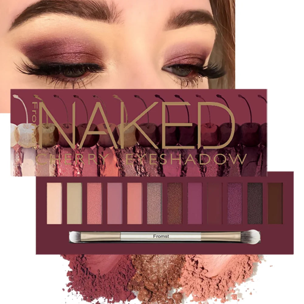 12 Colors Eyeshadow Palette Long Lasting Easy Makeup Brown Eyeshadow Palette Pink Eyeshadow Palette