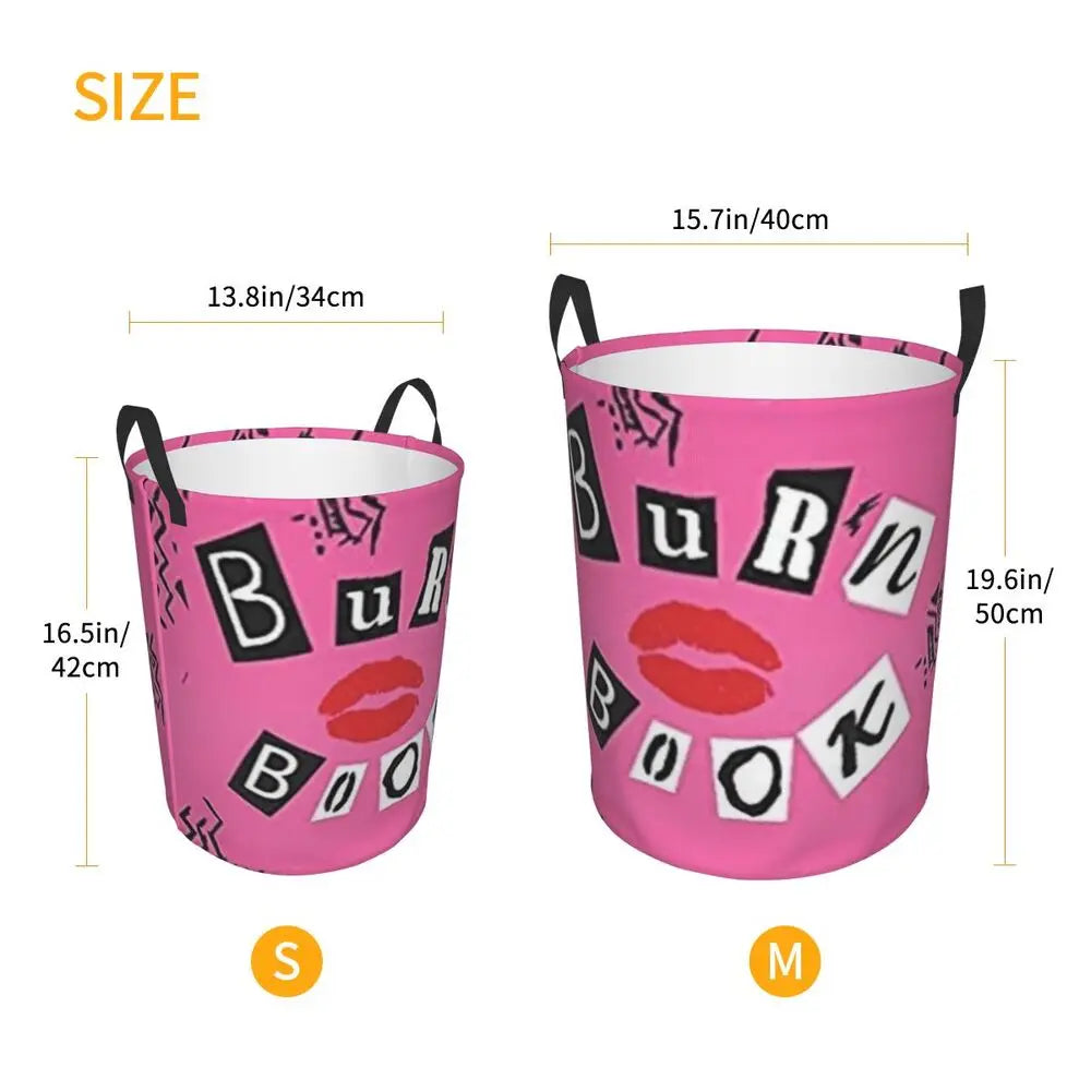 Burn Book Mean Girls Foldable Laundry Baskets Dirty Clothes Home Organizer Large Waterproof Hamper For Home Kids