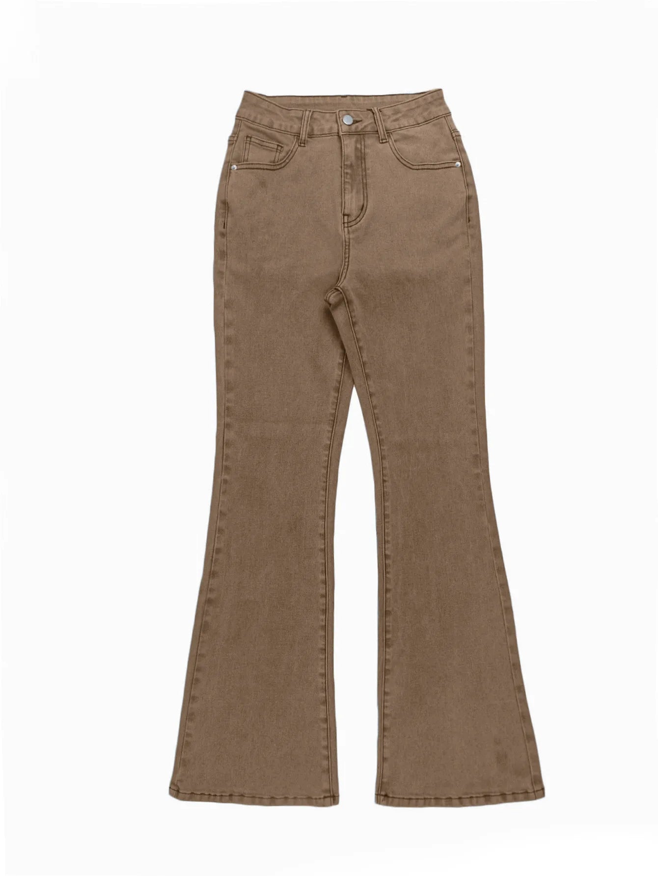 Men Jeans Boot Cut Solid Jean Wide Leg Denim Pant Distressed Washed Full Ankle Length Pockets Zipper Fly High Waist Basics