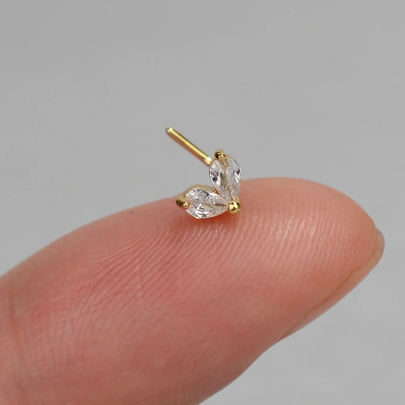 1PC Stainless Steel CZ Nose Ring L Shape Nose Studs Spider Snake Bow Flower Leaf Nostril Nose Piercing Body Jewelry  For Women