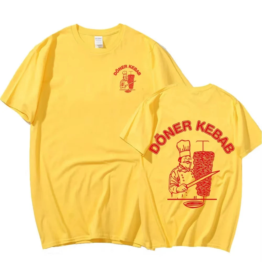Summer Sporty T-Shirts Doner Kebab Print Pure Female Clothing Short Sleeve Tops Funny Women T Shirt Vintage Unisex Top Tees