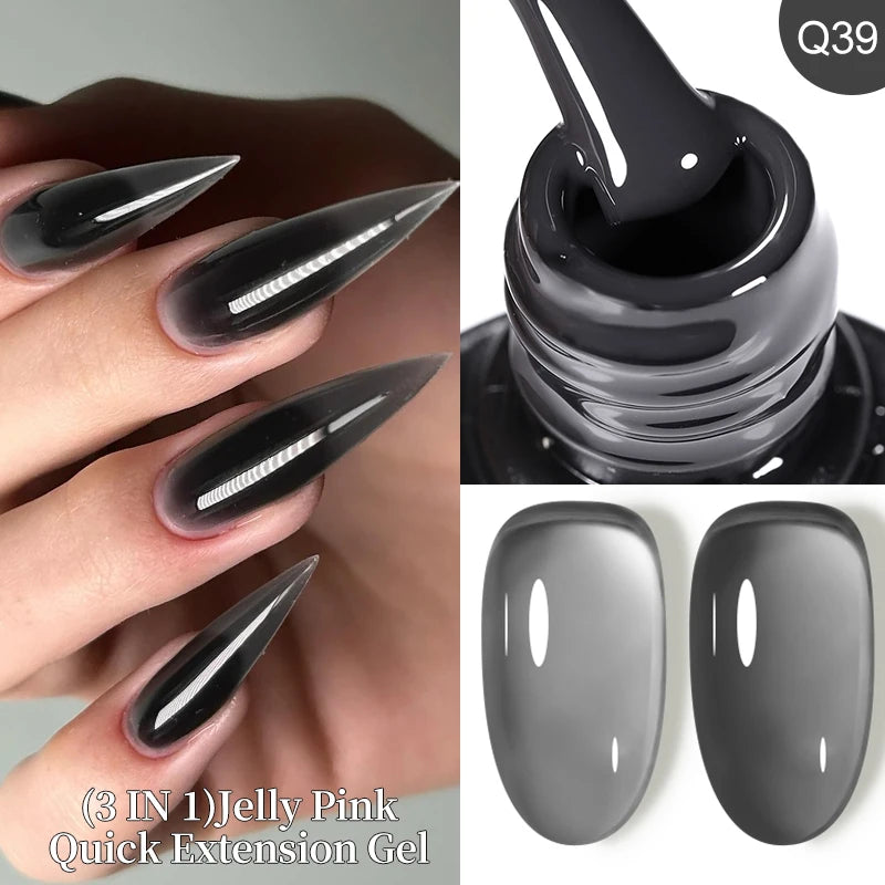 LILYCUTE 15ML Quick Extension Gel Nail Polish Nude Milk White Color Finger Prolong Acrylic Crystal Construction Hard Gel Varnish
