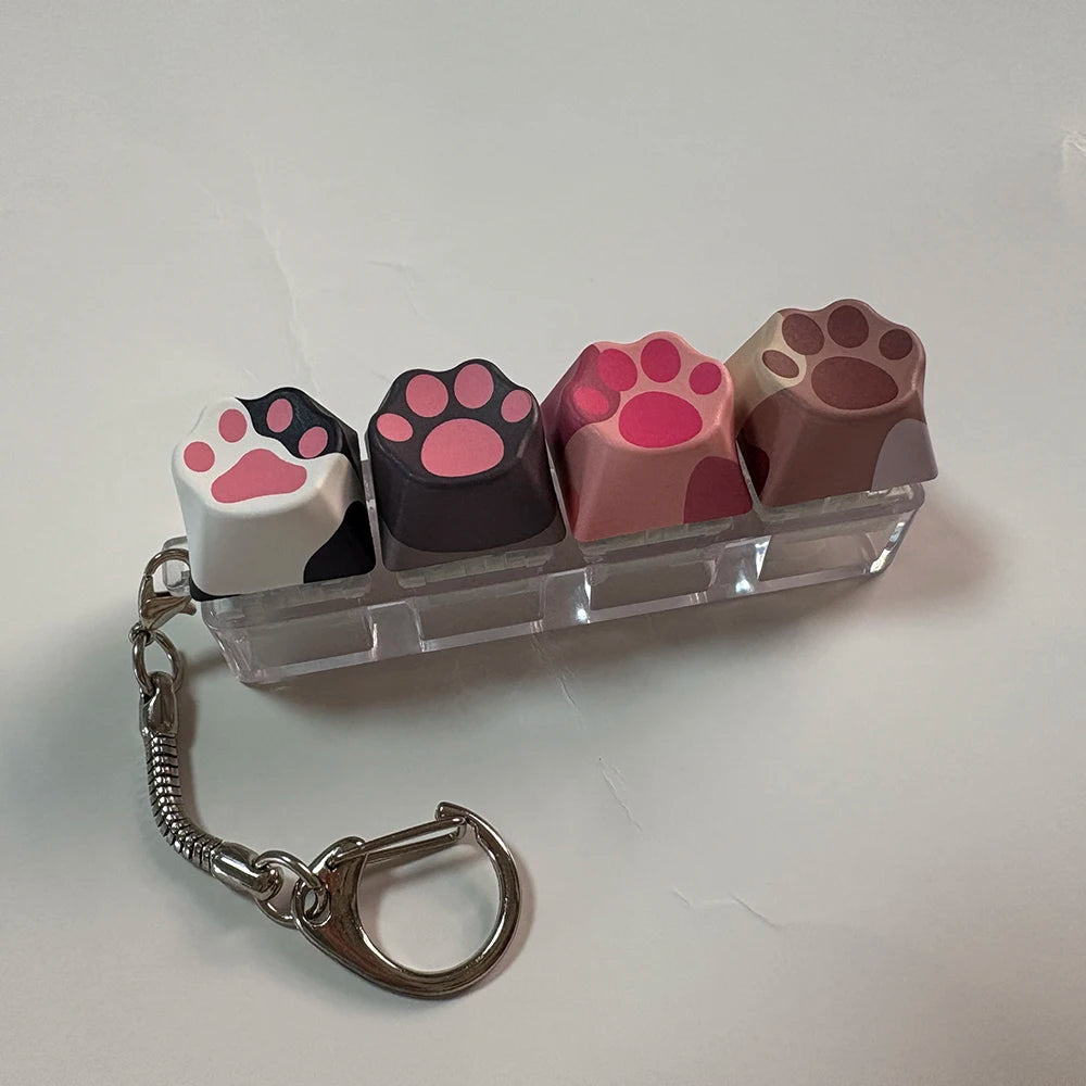 Cat Claw Keychain Key Ring Pendant Mobile Phone Backpack Pendant Desktop Accessories Fingertip Office Decompression Press Tools