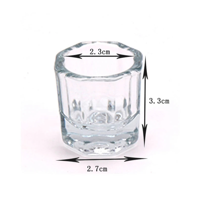 Colorful Crystal Glass Acrylic Powder Liquid Nail Cup Dish Lid Bowl with Cap Manicure Holder Equipment Nail Salon Manicure Tools