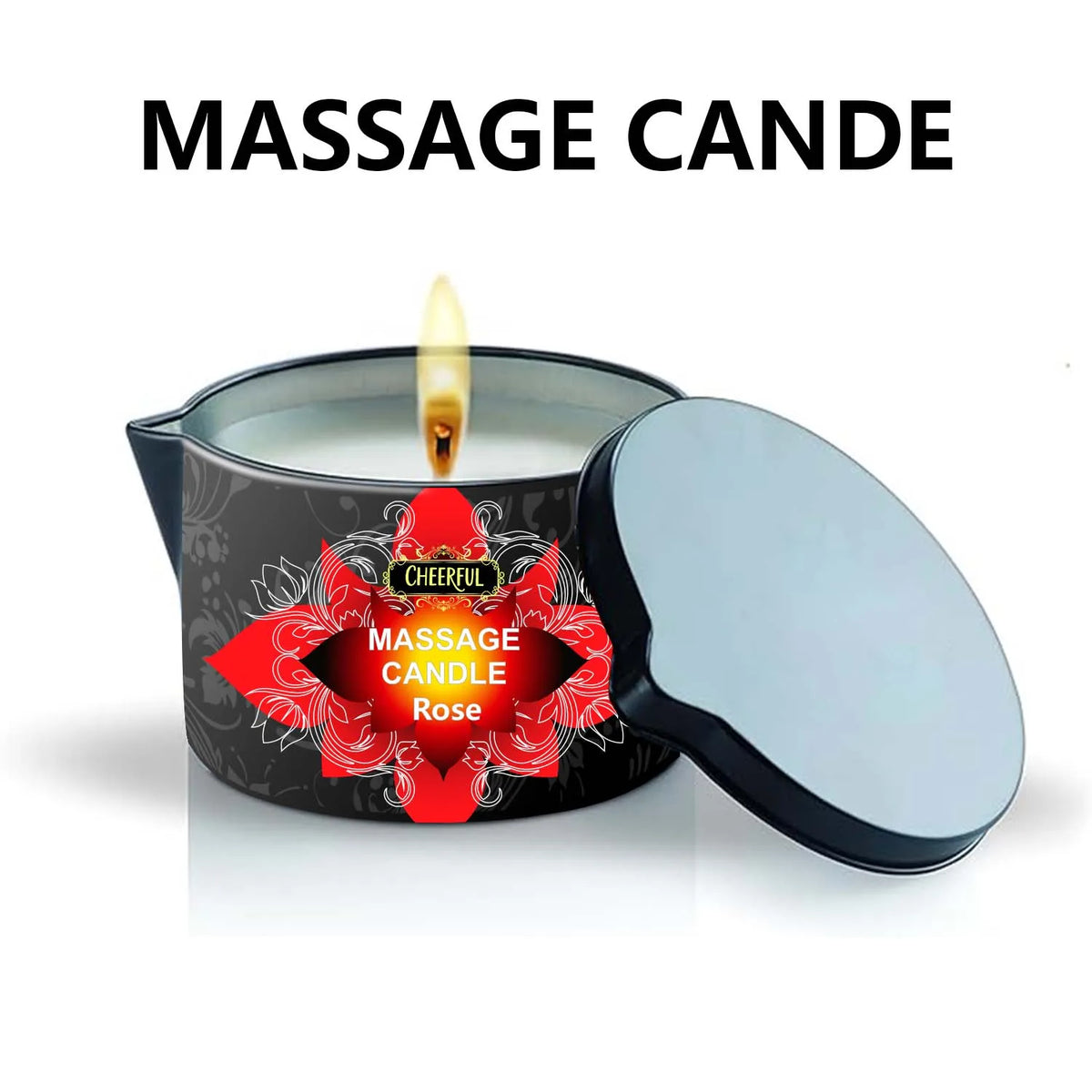 Amber Vanilla Massage Oil Candle, Natural Soy Wax Scented Massage Candle for Body Massage, Aromatherapy Candle for Home Spa Care