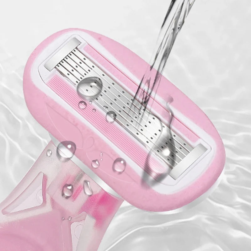 Portable Women Razor for Travel Face Leg Bikini Body Hair Shaving With Protective Net Blade Lady Manual Shaver Set