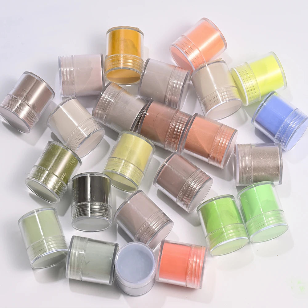 24Pcs/Set Nail Acrylic Powder Multi-Colors Professional Nails Crystal Pigment Dust for Nail Art Extension Carving Dipping Powder
