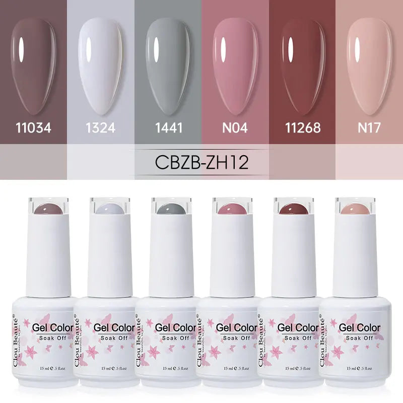 Clou Beaute 6/8pcs 15ml UV Nail Gel Colors Polish Set Summer Pretty Sugar Pink Red Neon Professional Nail Art Manicure Kit Gift