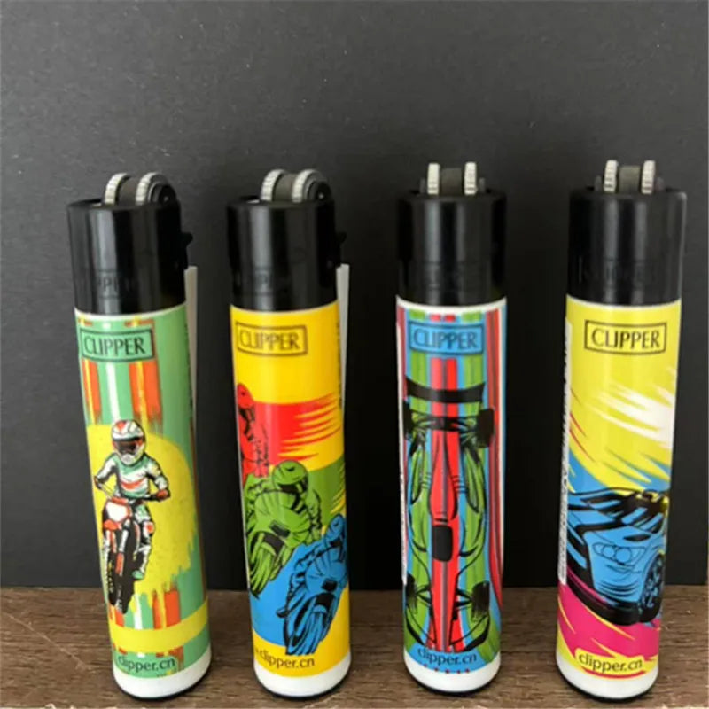 new 4pcs CLIPPER Lighter Retro Grinding Wheel Open Flame Lighter New Inflatable Lighter Cigarette Accessories Men's Small Gifts