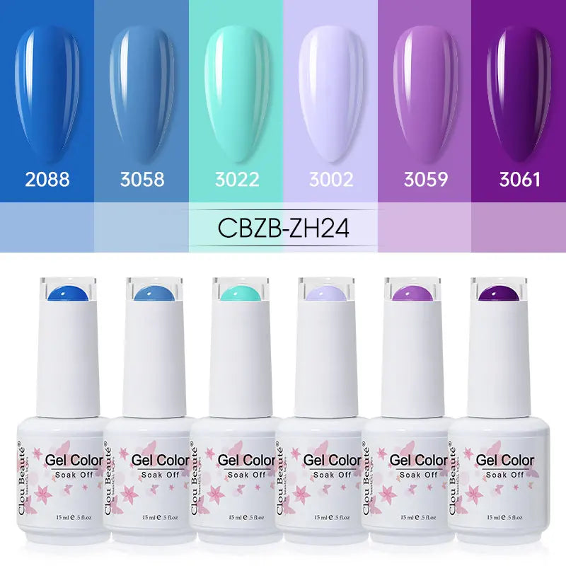 Clou Beaute 6/8pcs 15ml UV Nail Gel Colors Polish Set Summer Pretty Sugar Pink Red Neon Professional Nail Art Manicure Kit Gift