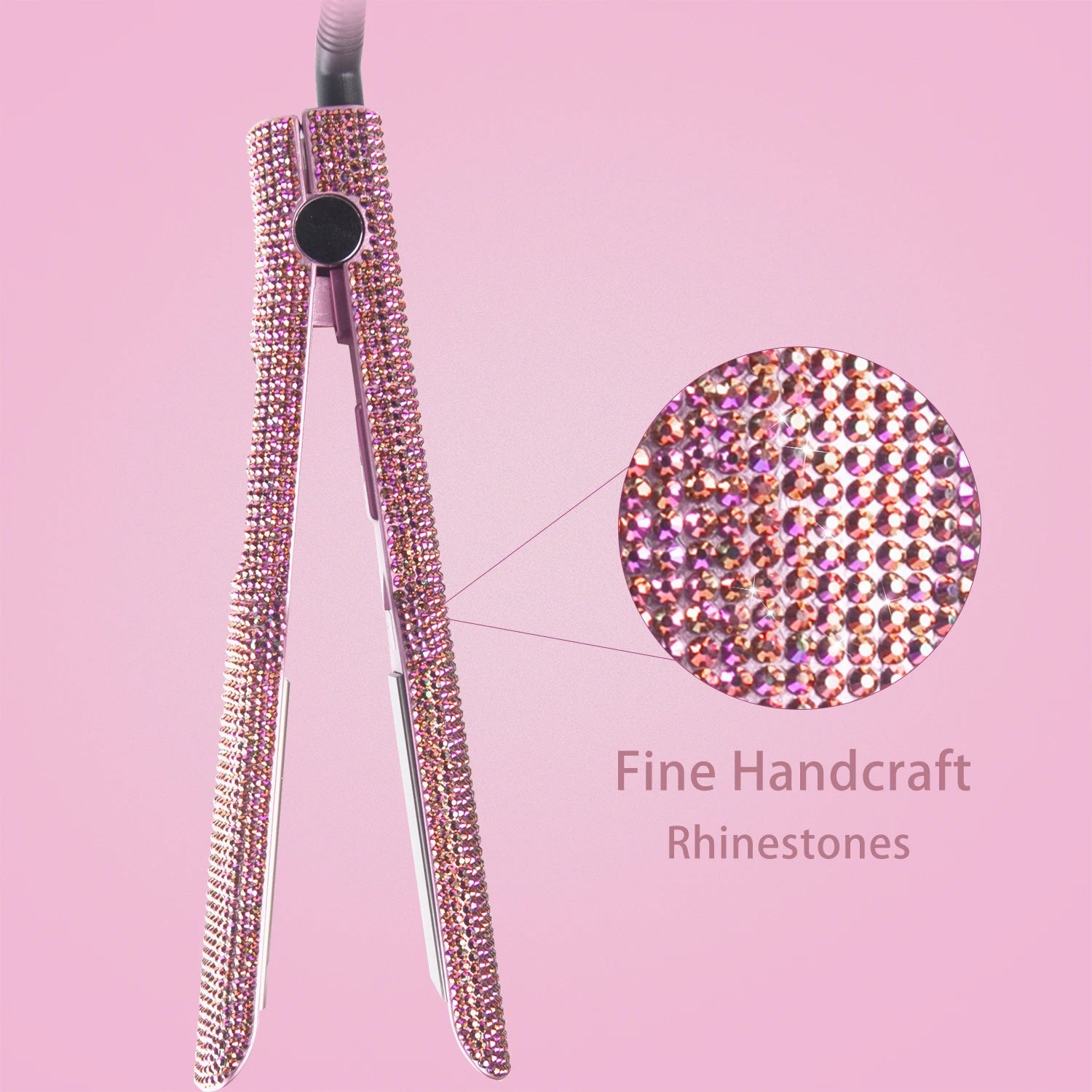 Professional Hair Straightener Rhinestone Flat Iron Titanium Dual Voltage 2 Inch LCD Display Hair Tools for Styling