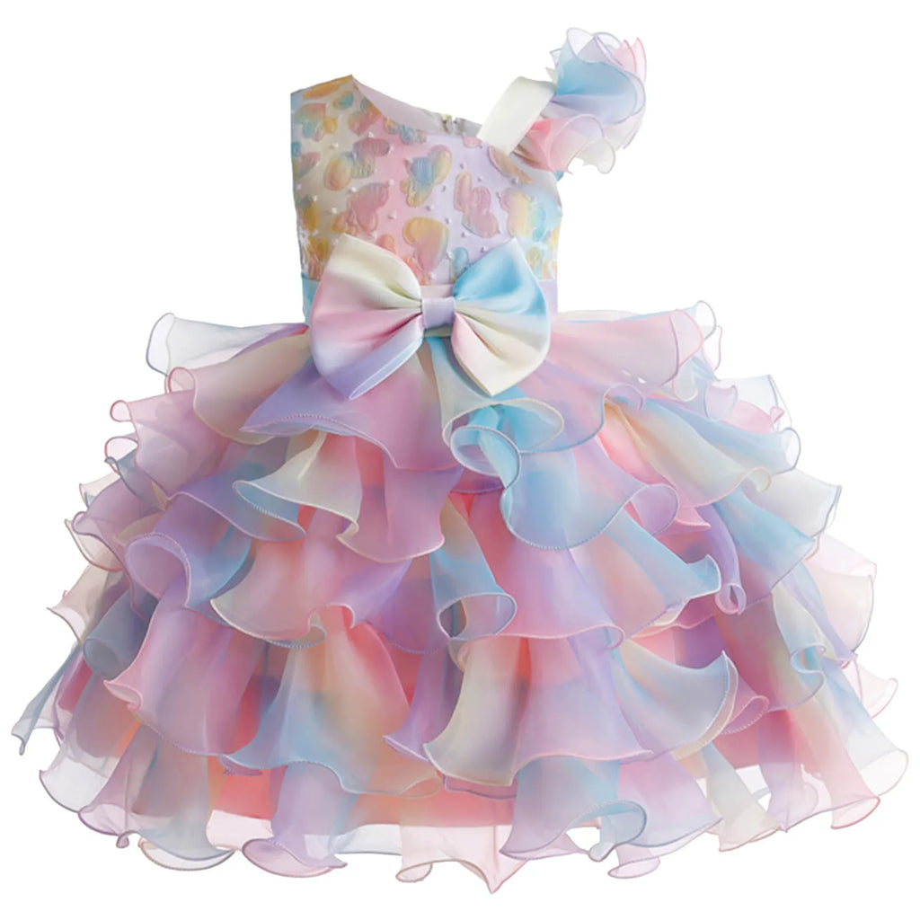 Dresses for Wedding Girls Children Girls Dress Sleeveless Colorful Love Colorful Bow Dress Fashion Spinning Tales Dress