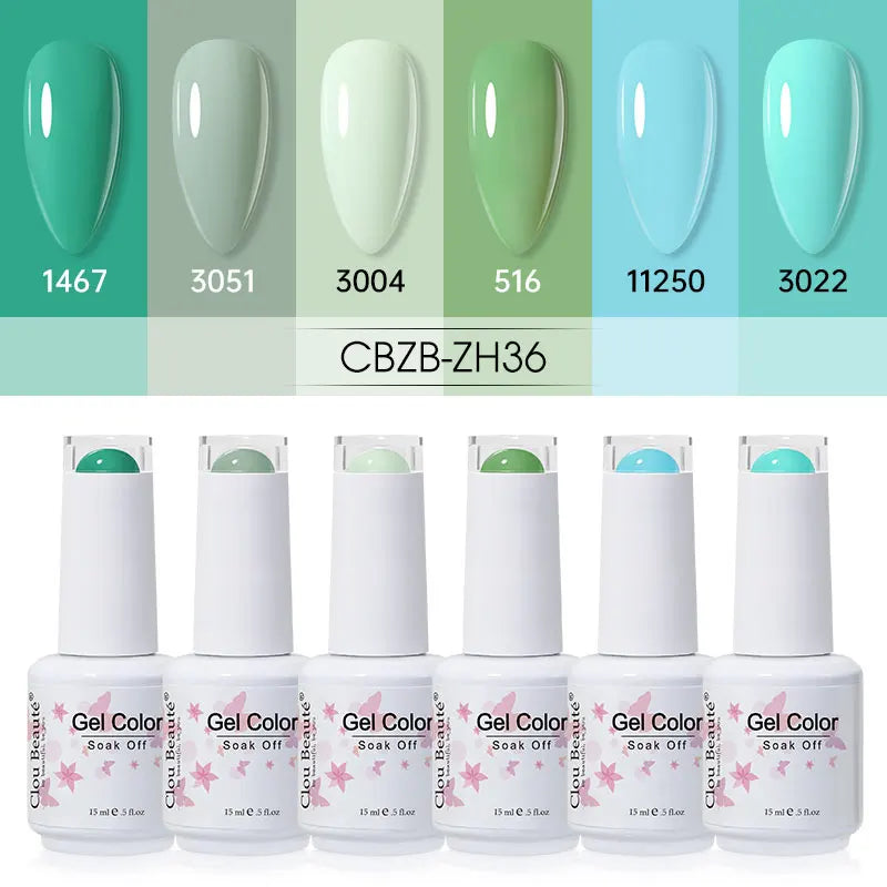 Clou Beaute 6/8pcs 15ml UV Nail Gel Colors Polish Set Summer Pretty Sugar Pink Red Neon Professional Nail Art Manicure Kit Gift