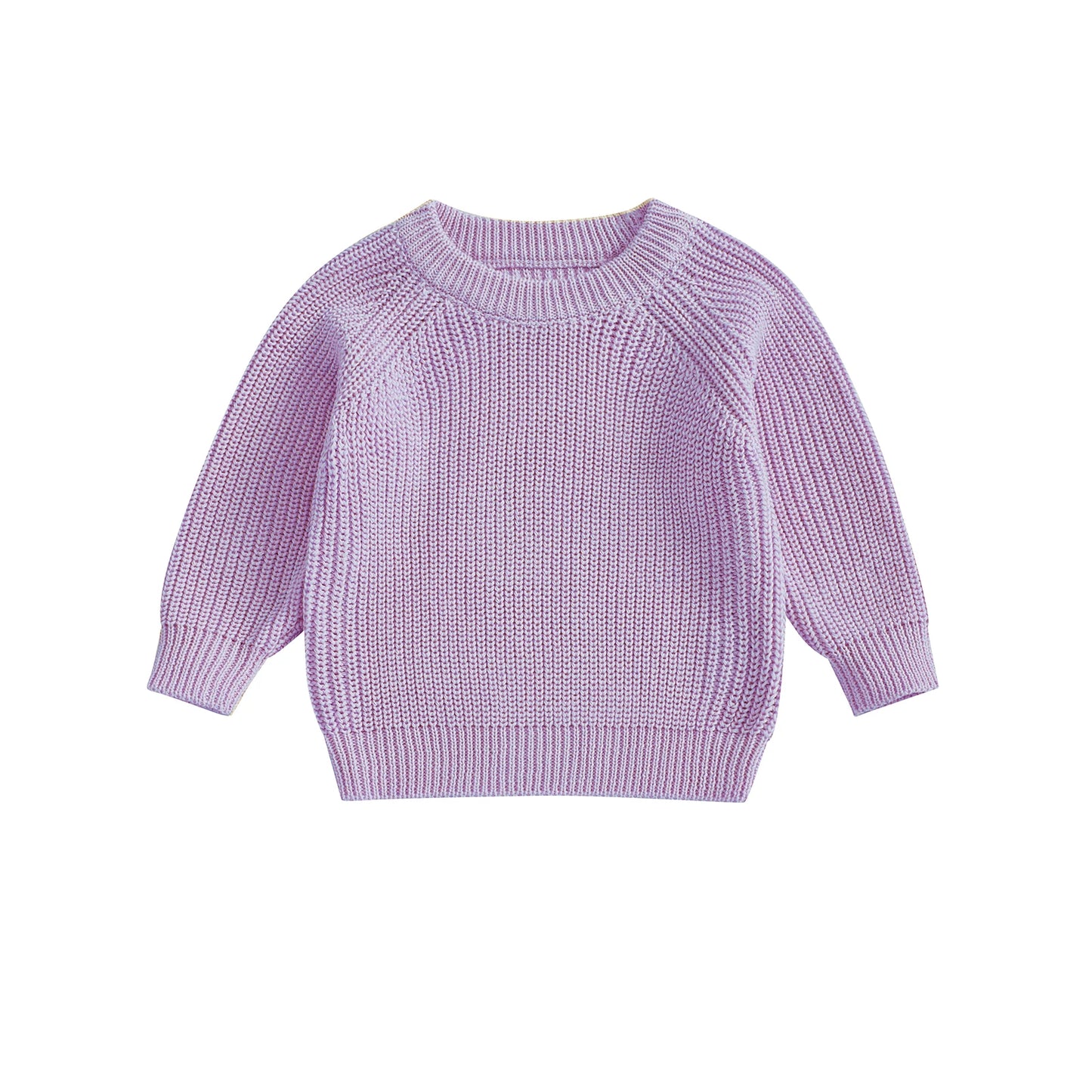 2025-05-08 Lioraitiin Toddler Baby Boys Girls Knit Sweaters Long Sleeve Round Neck Solid Color Pullover Fall Tops