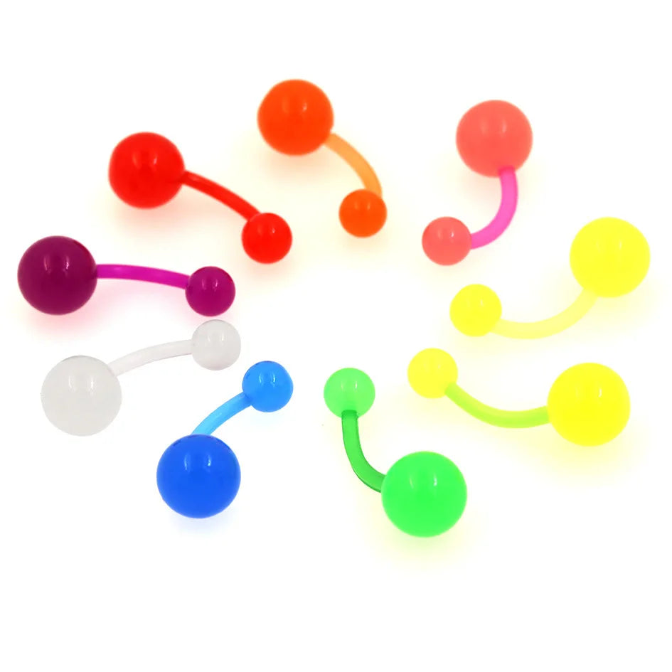 5PCS Pearl Belly Button Piercing Set Acrylic Painted Belly Piercing Barbell Bulk For Women Belly Ring Lot Piercing Ombligo Pack