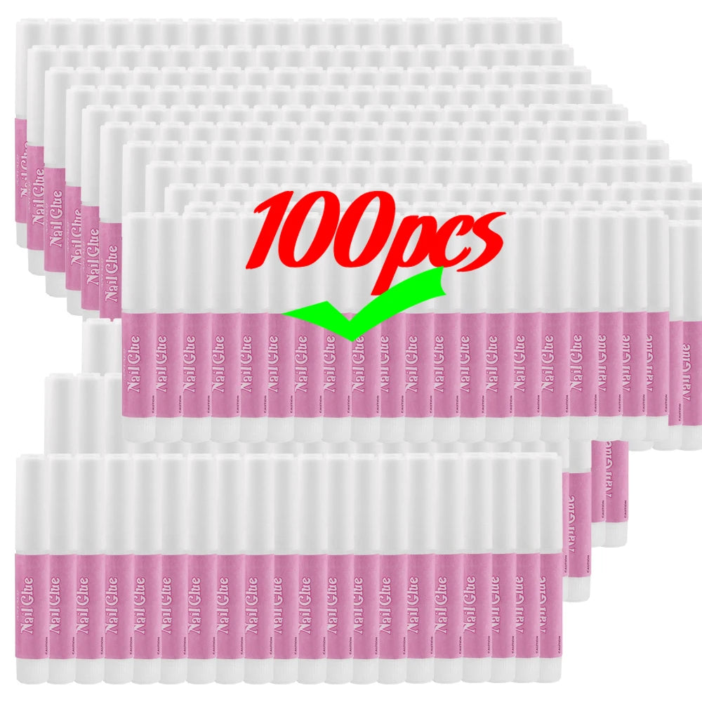 100/50/10PCS Mini False Nails Glue Net-2g Strong Adhesive Acrylic Tips Glue For Rhinestone Broken Nails Manicure Extension Glue