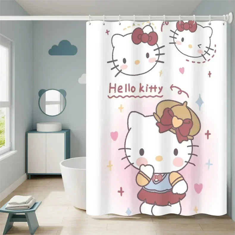 TR01  Cute Kawaii Cartoon Shower Curtains Bathroom Curtain Waterproof with Hooks Anime Bathroom Decoration Curtain…7&u