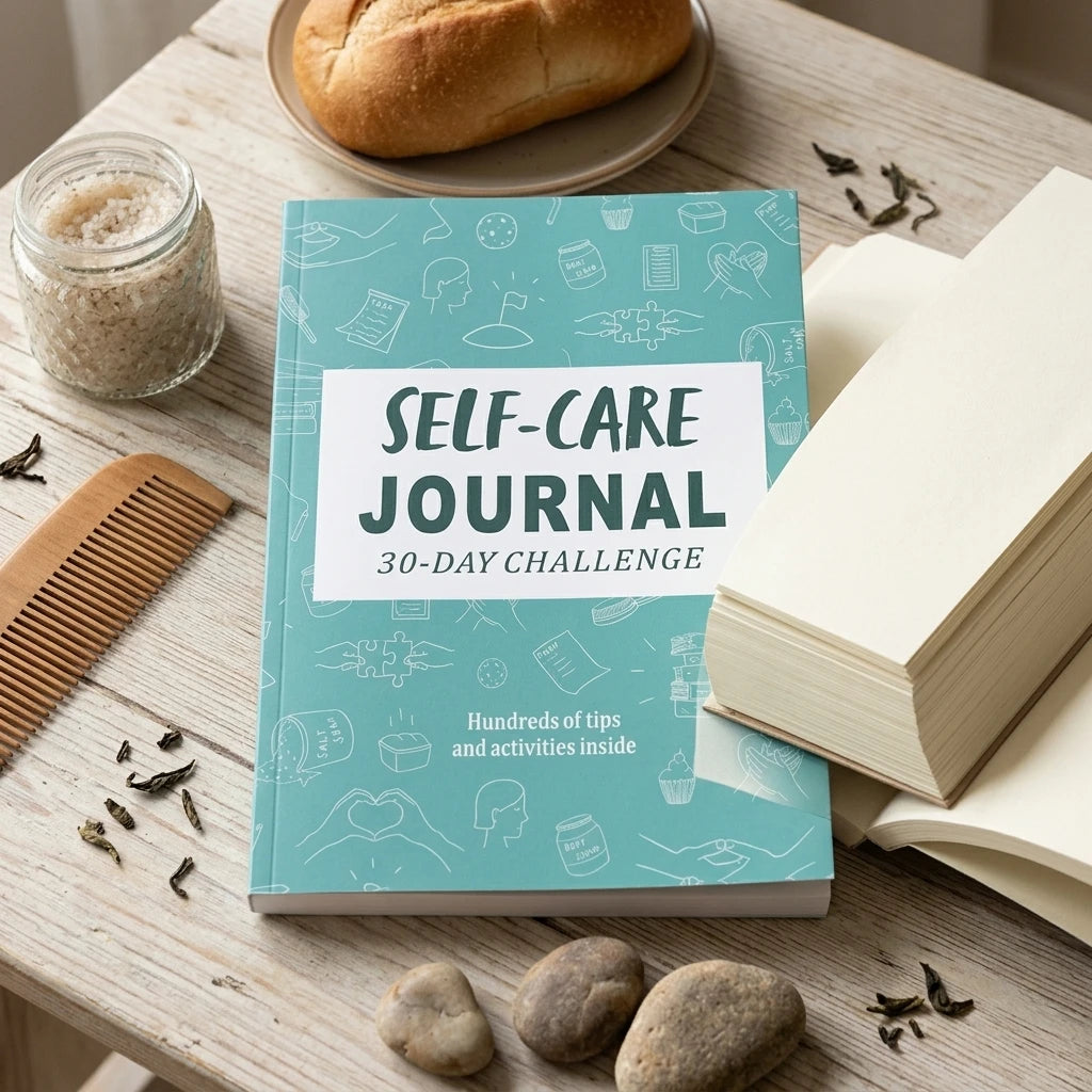 Thick Woodfree Paper Self Care Journal, 30 Day Guided Challenge Diary With Daily Prompts, Personal Growth Habit Tracker