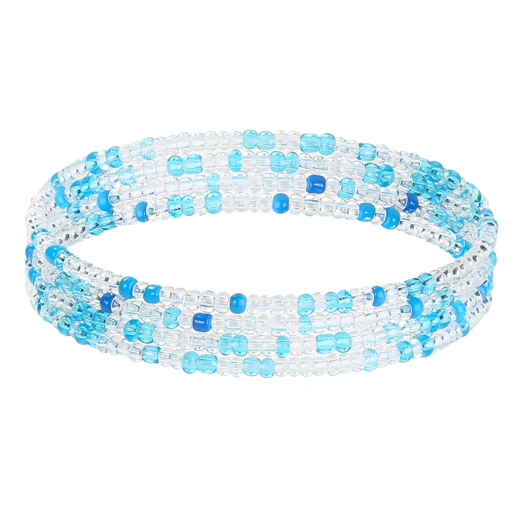12 Pieces 50Inch Waist Beads Set Summer Handmade Colorful African Belly Bead Chain Plus Size Body Jewelry Stretching Belly Chain