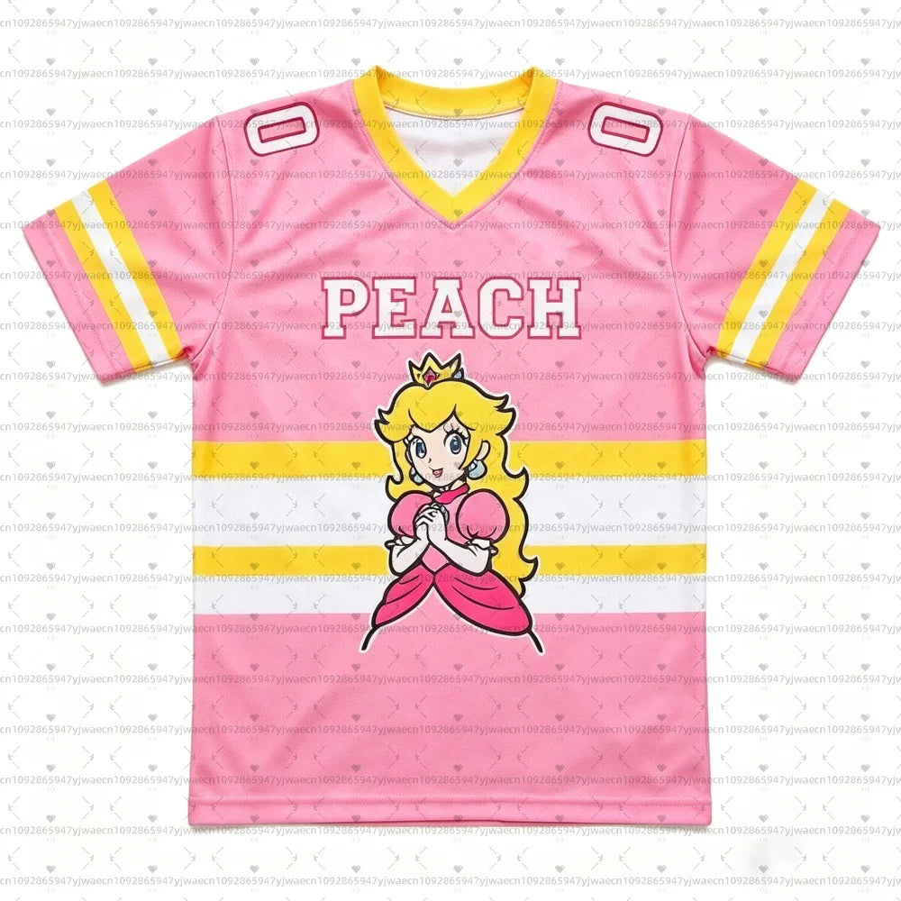 26 Men Women Super Mario Bros Yoshi Peach T Shirt Kids Summer Dress Boy T-Shirt Men Women Short Sleeve Top Short Sleeve T-Shrit