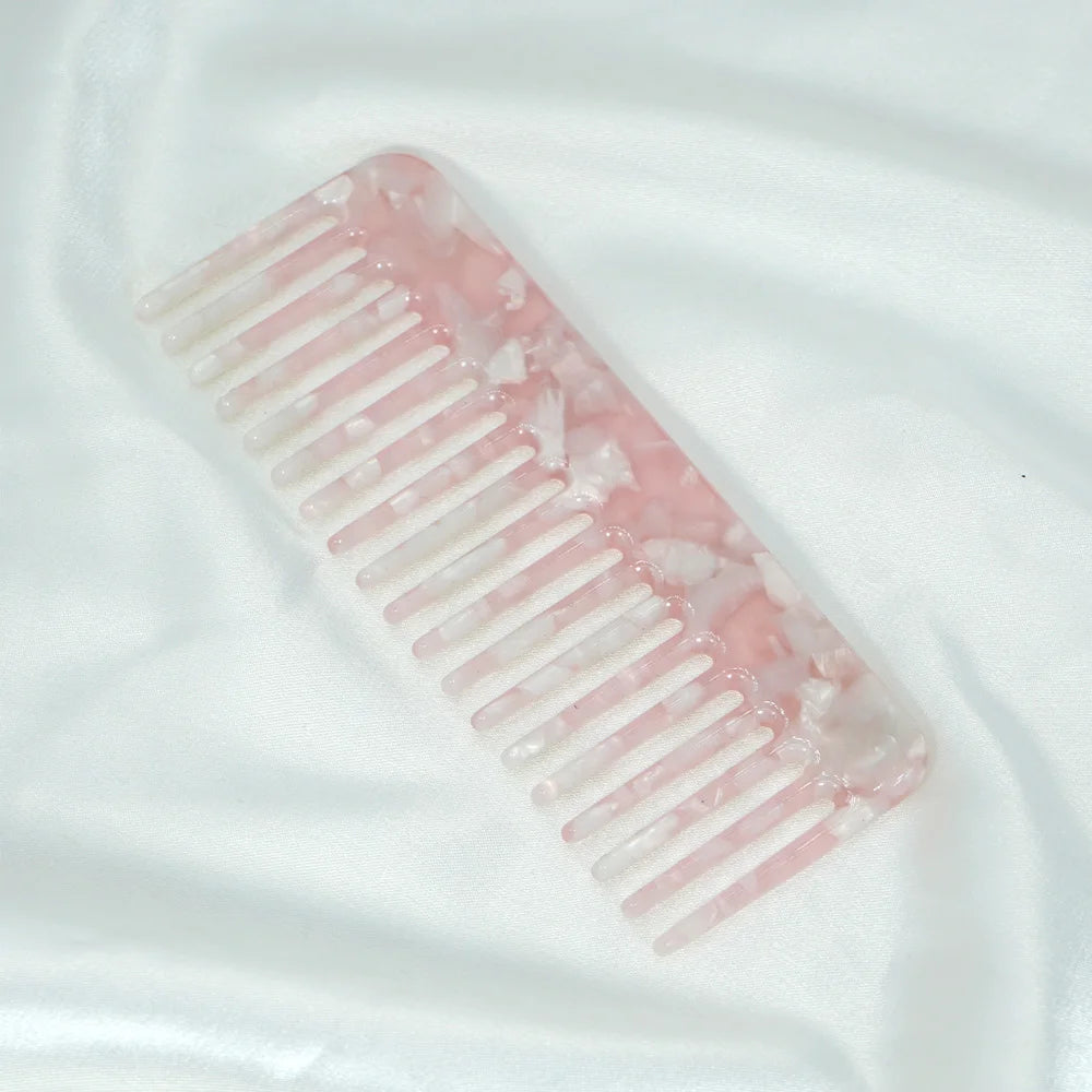 Acetate Hair Comb Set - Wide Tooth Detangling Comb, Anti-static, Tortoise & Colorful Pattern, for Curly/Thick Hair, Daily & Trav