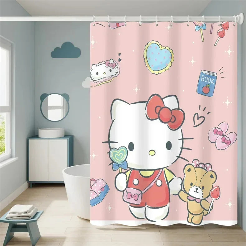 TR01  Cute Kawaii Cartoon Shower Curtains Bathroom Curtain Waterproof with Hooks Anime Bathroom Decoration Curtain…7&u