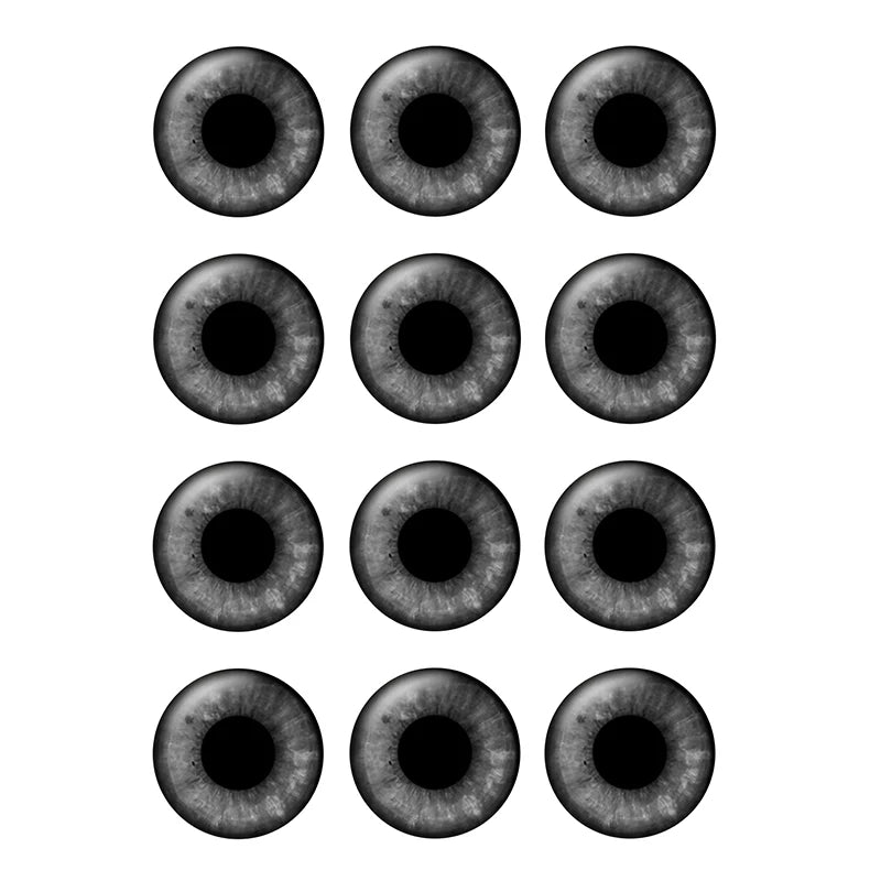 24pcs/bag 14mm Gray Tone Pupil Eyes Chips Suitable for Blythe Doll Glass Cabochons DIY Accessories Bulk Items Wholesale H222